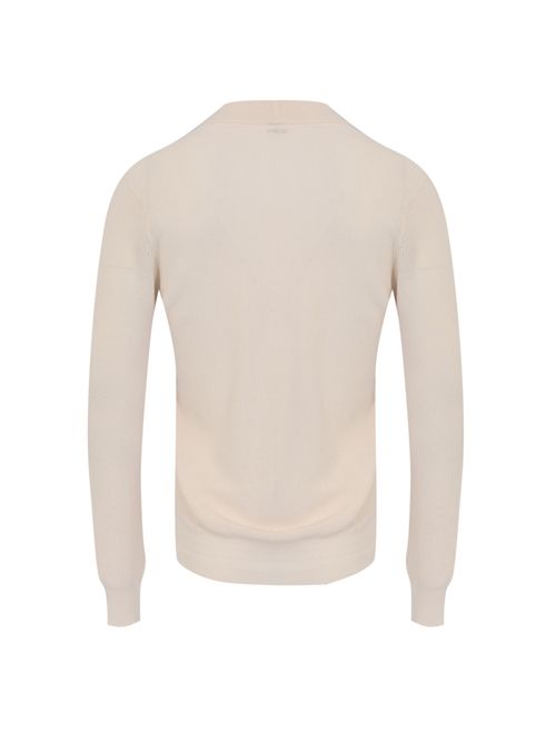 Cardigan in filato di cotone Ecru ROBERTO COLLINA | 261MYA1111202